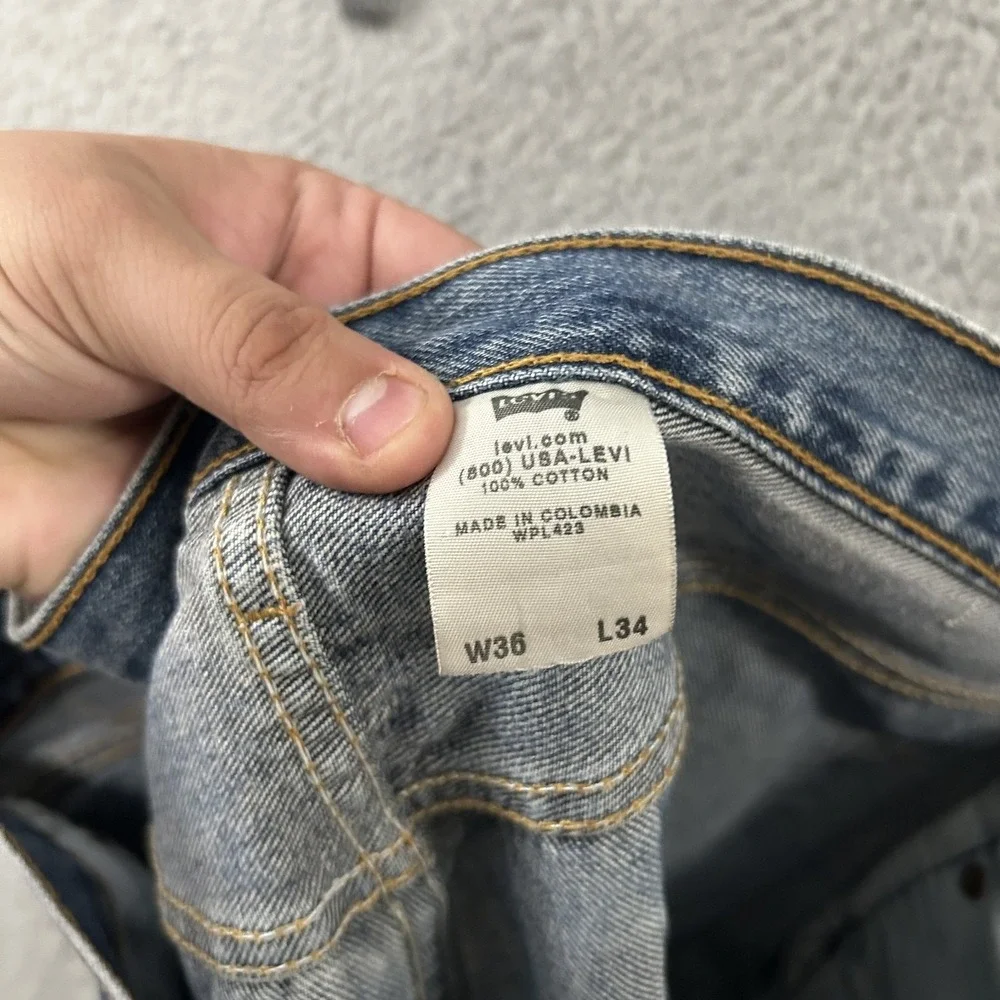 Vintage Levis Jeans Mens 36x34 Blue Denim 501 Straight Leg Button Fly American